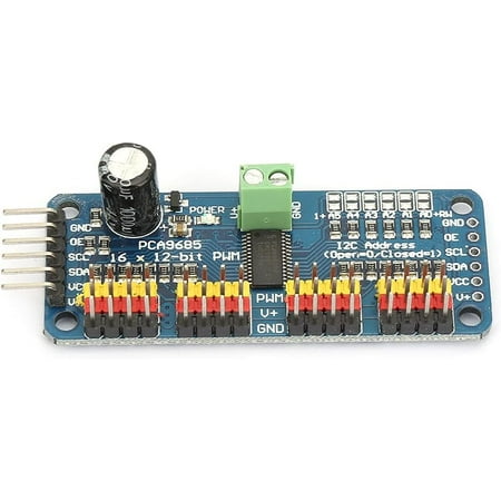 

YW 16 Channels PWM Servo Motor Driver I2C Module for Robot Making Control 16 Servo Motors with 12 Bit Resolution Suitable for DIY Enthusiasts-0810