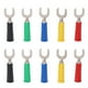 thumbnail image 1 of Uadme Conectores De Cable De Pala De Horquilla, 10 Piezas 8 Mm/0,3 Pulg. Tipo U Material De Latón Apariencia De PVC Agujero De 4 Mm/0,2 Pulg. Conector Banana Tipo Y, 1 of 8