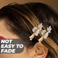 thumbnail image 4 of Golden Pearl Hair Clip Clamps for Women 4Pcs Wedding Hairpins, 4 of 5