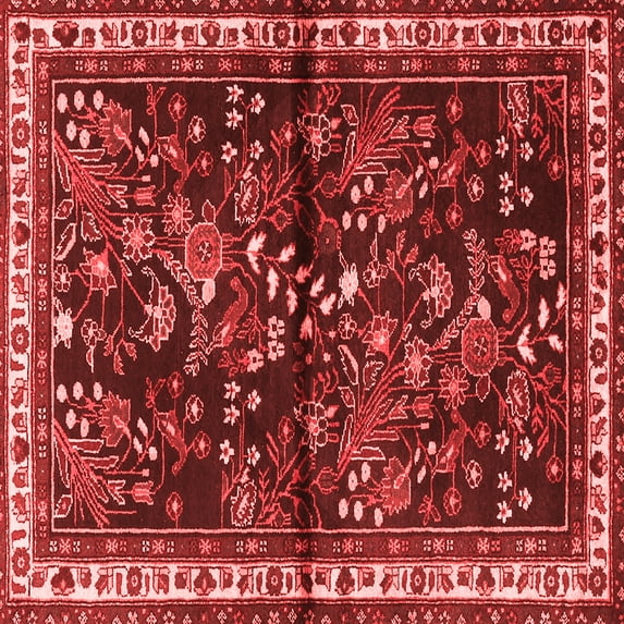 Ahgly Company Indoor Square Persian Red Traditional Area Rugs, 3' Square
