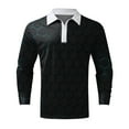 thumbnail image 4 of KDFJPTH Black Polo Shirts for Men Long Sleeve Shirts Blue M, 4 of 4