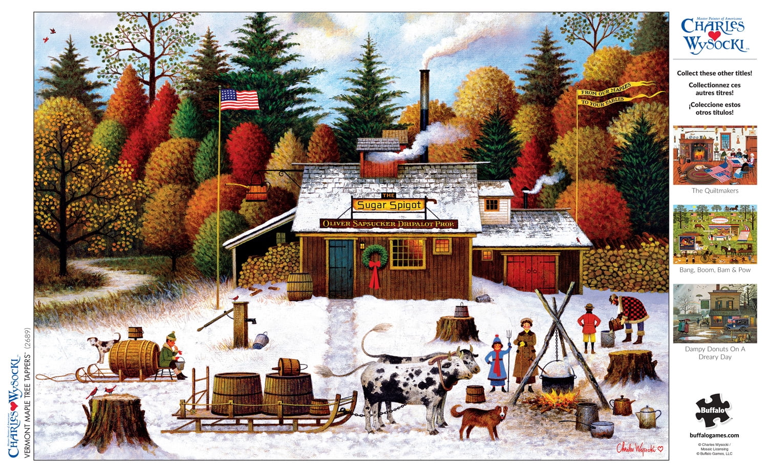Buffalo Games 300-Piece Charles Wysocki Vermont Maple Tree Tappers Jigsaw Puzzle