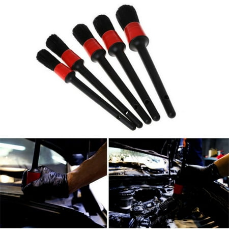 Fymall Car Detailing Cleaning Brush Natural Boar Hair Brushes Car Wheels Dashboard-styling Cleaning