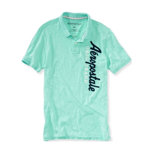 Polo de Rugby Aeropostale Hombre Verde Extra Pequeño