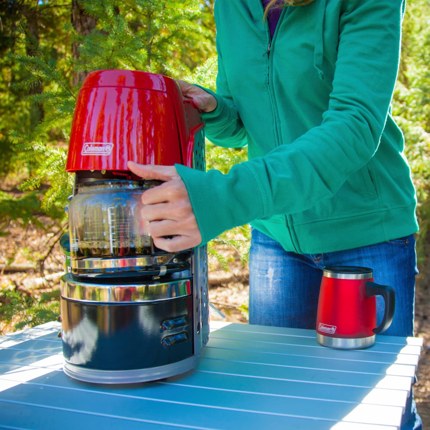 Coleman QuikPot Propane Coffee Maker, Red