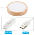 thumbnail image 3 of Uxcell 4" Wooden LED Light Base Wood Light Display Base Stand Lighting with Switch for Crystal Glass Warm White, 3 of 5