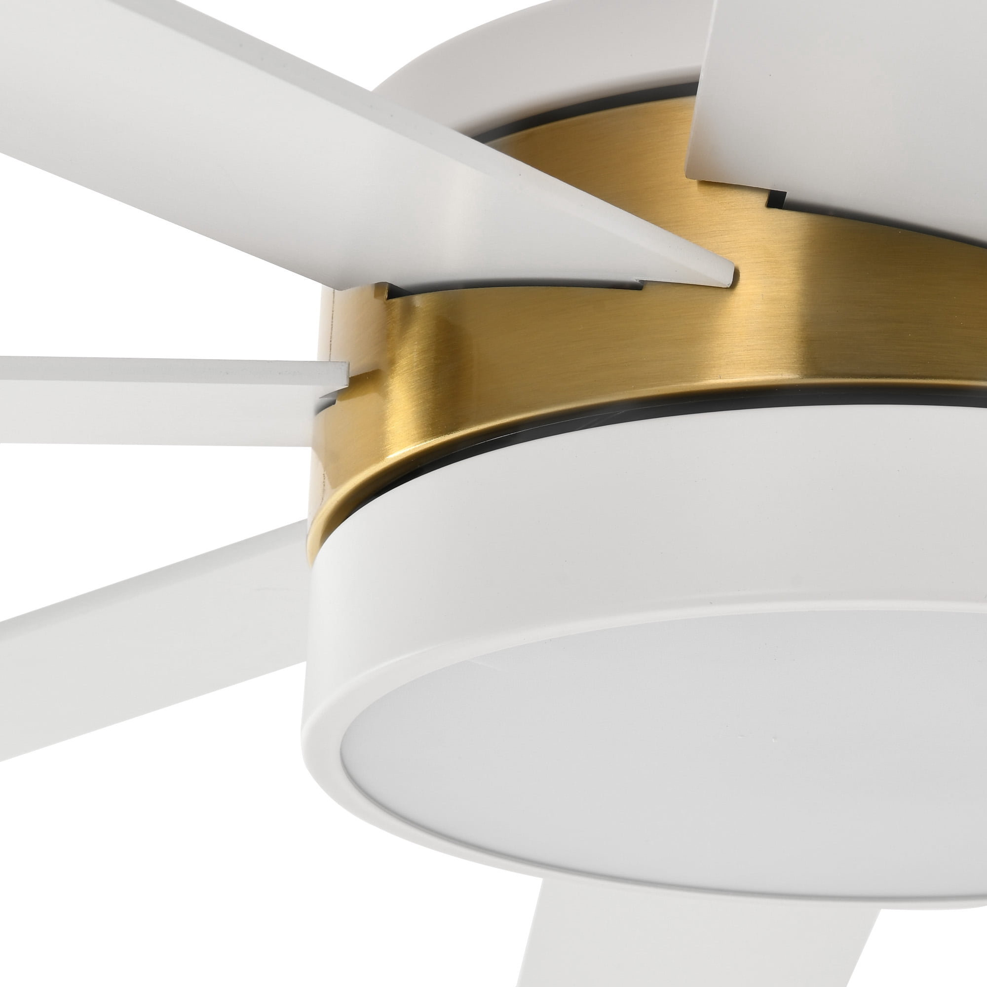 Dextrus 60 inch Modern Ceiling Fan with Light and Remote, DC Fanlight for Living room, Bedroom, 8 Blades, Reverse Airflow,6 Speeds, 3 Color Temperatures - White & Gold