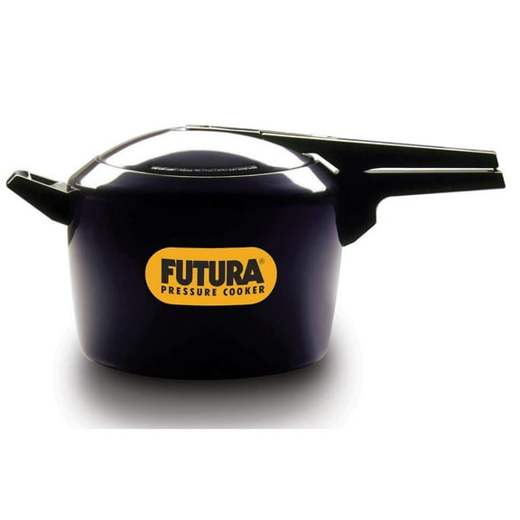 Futura Black Aluminium Pressure Cooker 6 Liters | Hard Anodised Outer Lid Pressure Cooker, Pan Cooker (FP60) - For 6 To 8 Persons