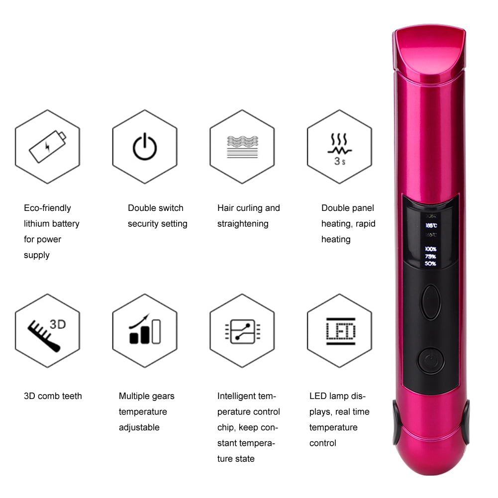 Fdit USB Hair Curler,USB Rechargeable Multi-functional Mini Hair