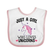 Inktastic Just a Girl Who Loves Unicorns Girls Baby Bib