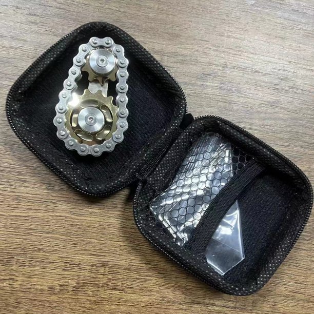 Piñones cadena Fidget juguetes Metal sensorial bicicleta cadena engranajes Fidgets Spinner para adultos novedad juguete paquete bolsillo para la ansiedad