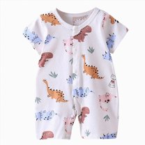 KPOPLK Baby Long Sleeve Romper Jumpsuit, Soft Rayon One Piece Pajamas Boy Girl(Blue,0-6 Months)