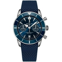Breitling Superocean Heritage B01 Chronograph 42 Blue Dial Rubber Strap Men's Watch AB0156161C1S1