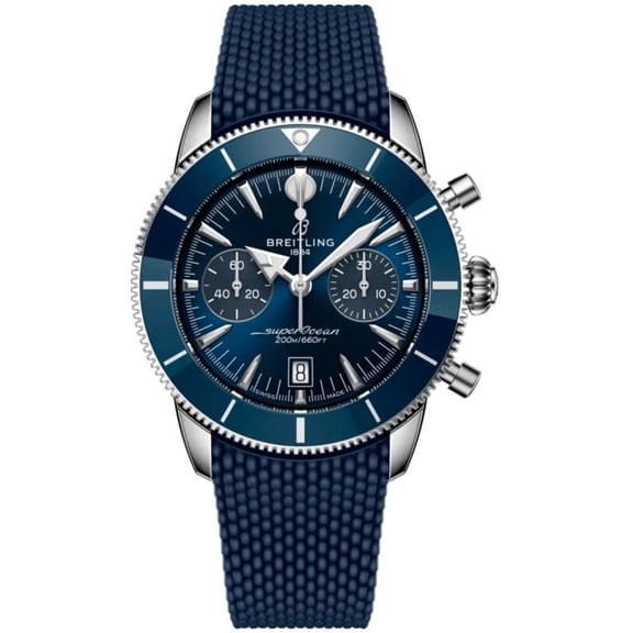 Breitling Superocean Heritage B01 Chronograph 42 Blue Dial Rubber Strap Men's Watch AB0156161C1S1