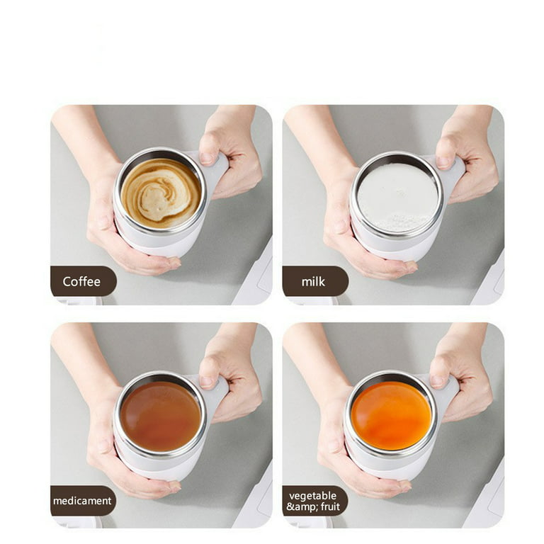 TUTUnaumb Self Stirring Coffee Mug Automatic Magnetic Stirring Coffee Mug  Rotating Home Office Travel Mixing Cup Funny Electric Stainless Steel Self  Mixing Coffee Tumbler Battery Powered -CO 