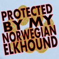 thumbnail image 2 of CafePress - Protected By My Norwegian Elkhound Body Suit - Baby Light Bodysuit, 2 of 4