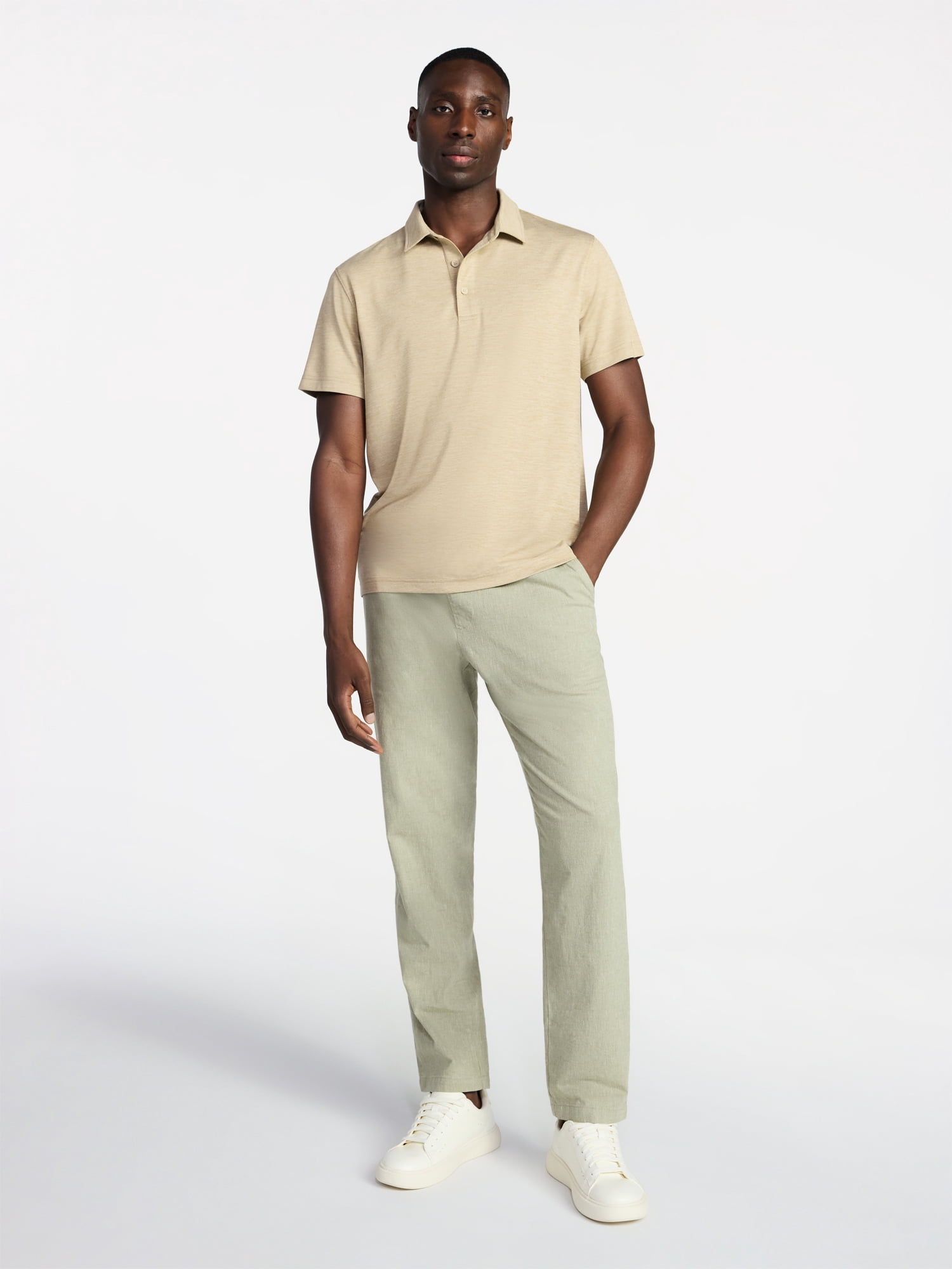 George Men's & Big Men's Relaxed Fit Short Sleeve Stretch Polo Shirt, Sizes S-5XL