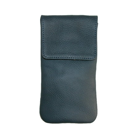 CTM® Leather Soft Eyeglass Case with Holster Clip