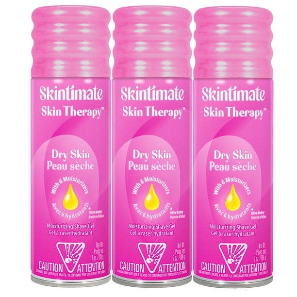 Skintimate Skin Therapy Gel de afeitado para piel seca para mujeres, paquete de 3 | Skintimate Crema de afeitar para mujer Crema de afeitar para mujer Espuma de afeitar Gel de afeitar para mujer Paque