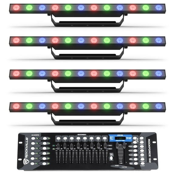 (4) Chauvet DJ COLORBand PIX ILS Wash/Strip Effect/Blinder Lights DMX Controller