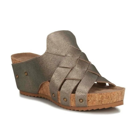 

Ros Hommerson Tatum Women s Platform Wedge Sandal In Grey Combo