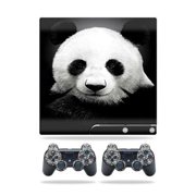 MightySkins Skin Compatible With Sony Playstation 3 PS3 Slim skins + 2 Controller skins Sticker Panda
