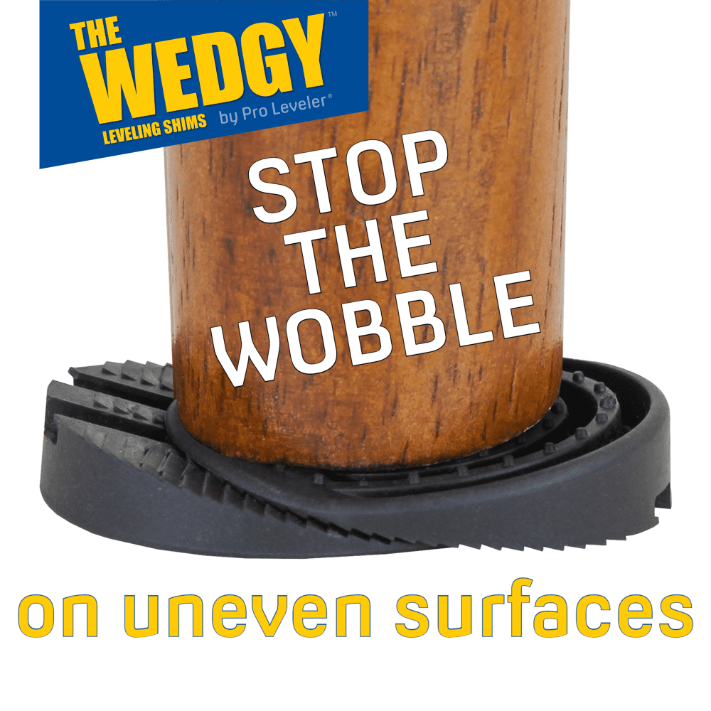 WOBBLE STOP THE ULTIMATE FURNITURE BALANCING DEVICE FIX UNEVEN TABLE LEGS 