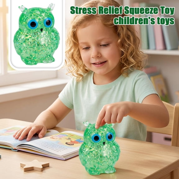 Maltose Owl Shaped Squishy, Slow Rising Tactile Relief Fidget, Cute Animal Stress Relief for Adult & All Ages, Kneading Squeeze Gift for Office Desk & Mood Calming