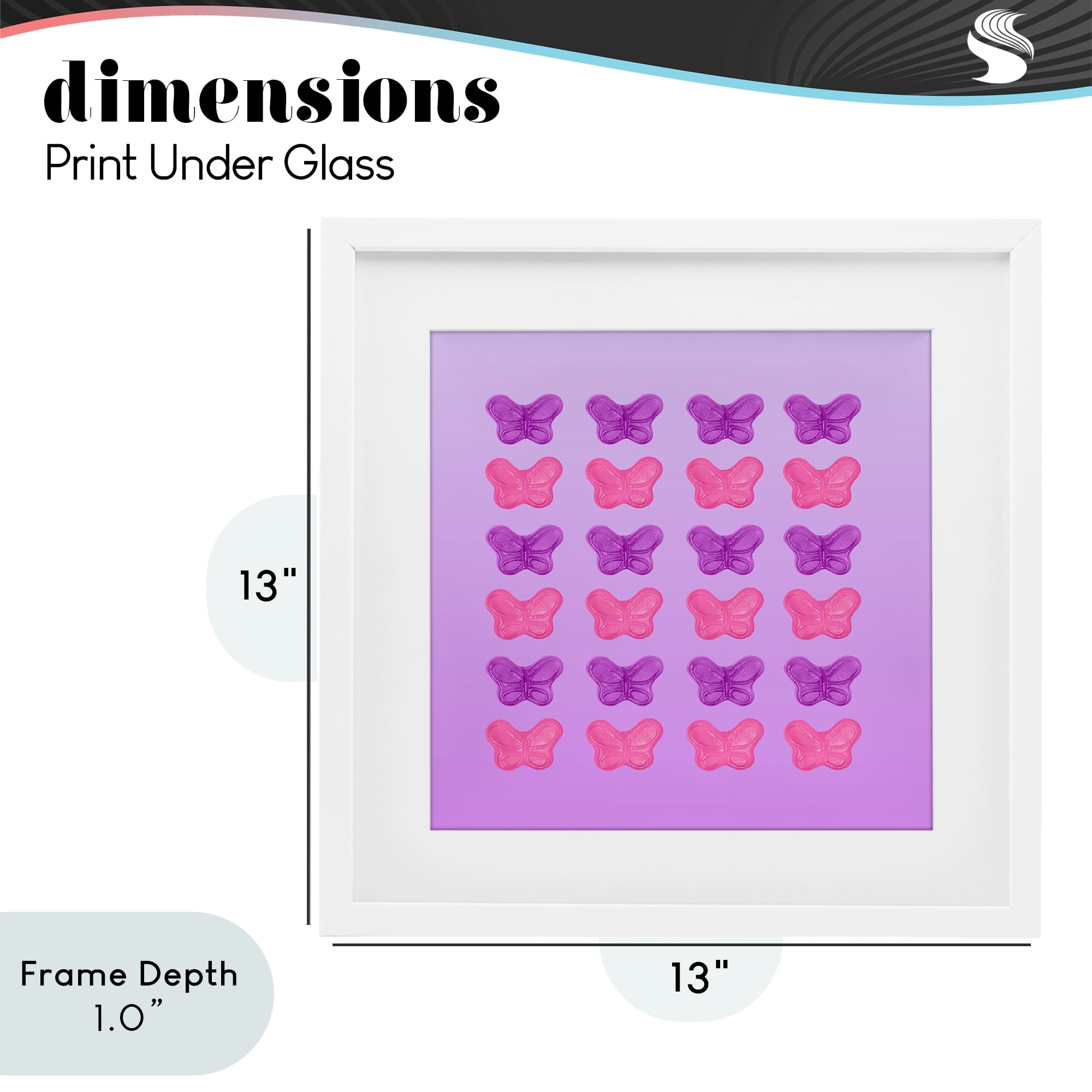 Stupell Industries Purple & Pink Butterfly Candies White Framed Print Under Glass, design by LISH Creative