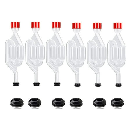 

Brew Airlock Kit 12 Airlocks and 6 Sealing Rings Plastic Wine Airlock for Fermenting Brewing Beer Wine Sauerkraut