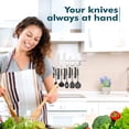 thumbnail image 4 of Magnetic Knife Holder for Wall - Stainless Steel Knife Magnetic Strip 18 Inch - Wall Knife Magnet Bar Rack with Hooks for Kitchen Utensil Holder and Tool Holder, 4 of 8