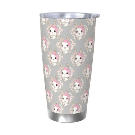 

KLL Beautiful Rabbit1 Print 40oz Stainless Steel Insulated Car Cup with Spillproof Lid - Keep Your Drink Hot or Cold on the Go-Without Straw