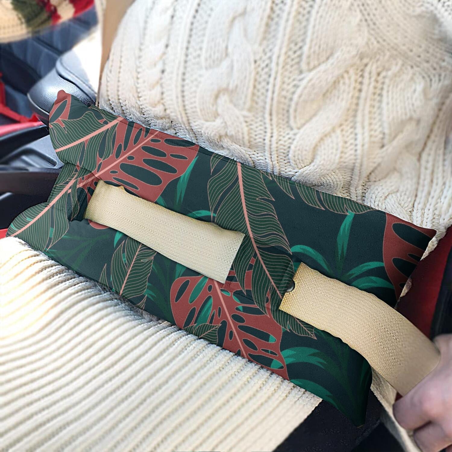 Aloha Seat Belt Pillow for Surgery - Colorful Exotic Mastectomy Cushion - Soft Breast Surgery Recovery Pillow with Summer Print