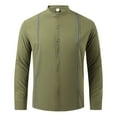 thumbnail image 2 of Camisa de manga larga lisa para hombre, prenda informal de vacaciones, cardigan, para vacaciones y comodidad diaria, 2 of 4
