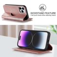 thumbnail image 4 of Magnetic Close Theft Protection Case For Iphone 14 Pro, Fit Maganetic Charging, Pu Leather + Tpu Material, Wallet Design, Card Slots, 4 of 5