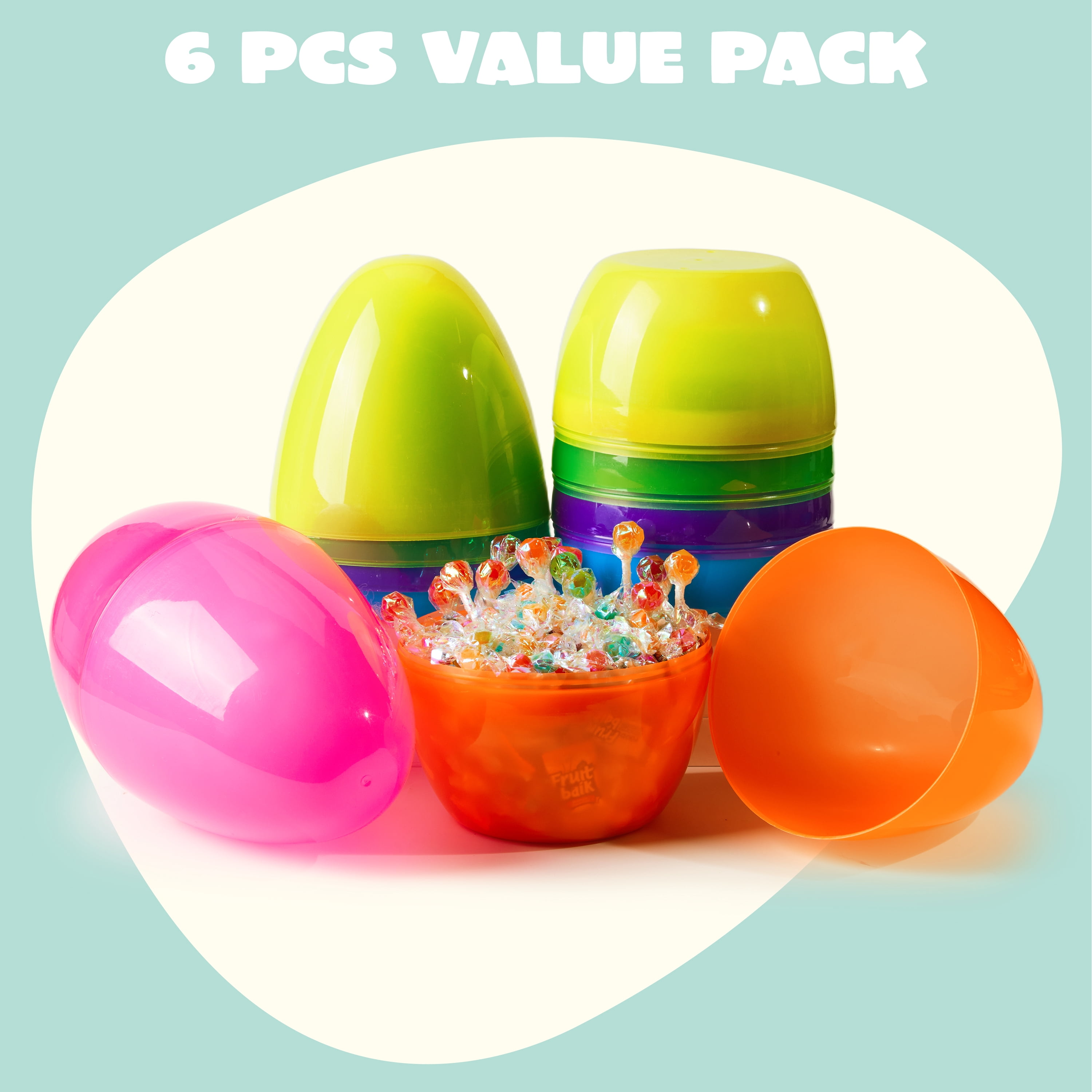 Joyfy 10 inch Large Easter Eggs, 6 pack Jumbo Plastic Easter Eggs, Clear Empty Fillable Perfect for Easter Egg Hunts, Easter Basket Fillers/Stuffers, Party Favor, Classroom Prize Supplies Decoration