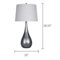 thumbnail image 5 of Grandview Gallery 29.25" Vintage Metal Modern Table Lamp Set with Teardrop Design and Natural Linen Tapered Drum Shades - Contemporary Lighting Perfect for Nightstands and End Tables (Set of 2), 5 of 5