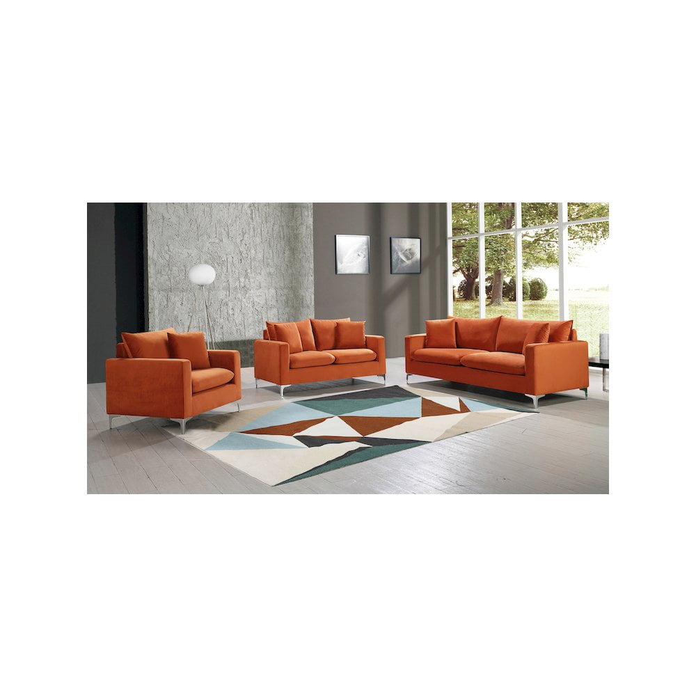 Meridian Furniture Naomi Cognac Velvet Loveseat