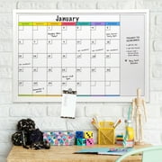 Excello Global Products Magnetic Dry Erase Calendar Whiteboard: Large 20x30 Weekly Monthly Format Reminder Note Section Planner Erasable Wall Mounted Office School White Board - EGP-HD-0315