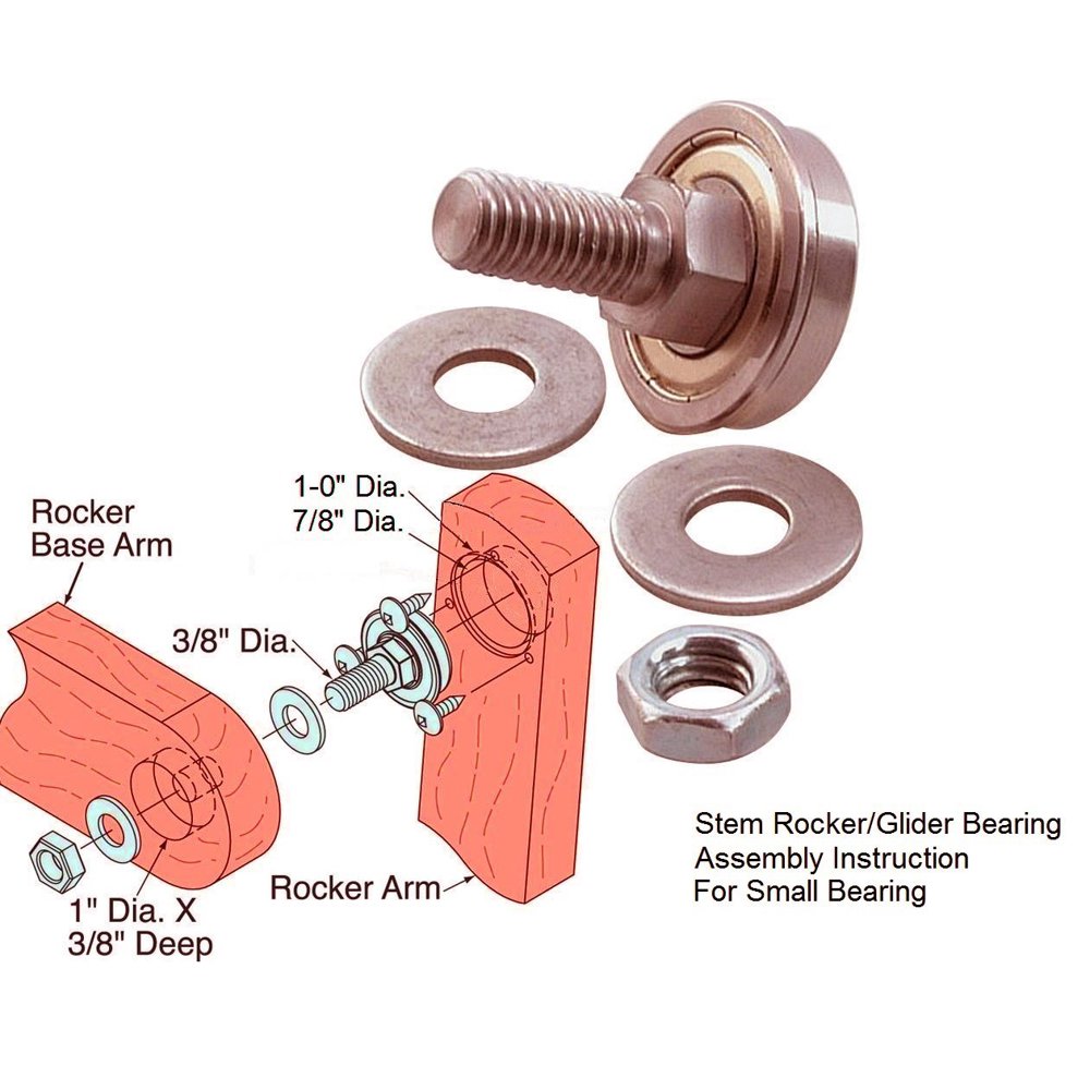 Rocker Bearings 7/8" OD x 3/8" x 1" With Hardware Set of 4 Walmart