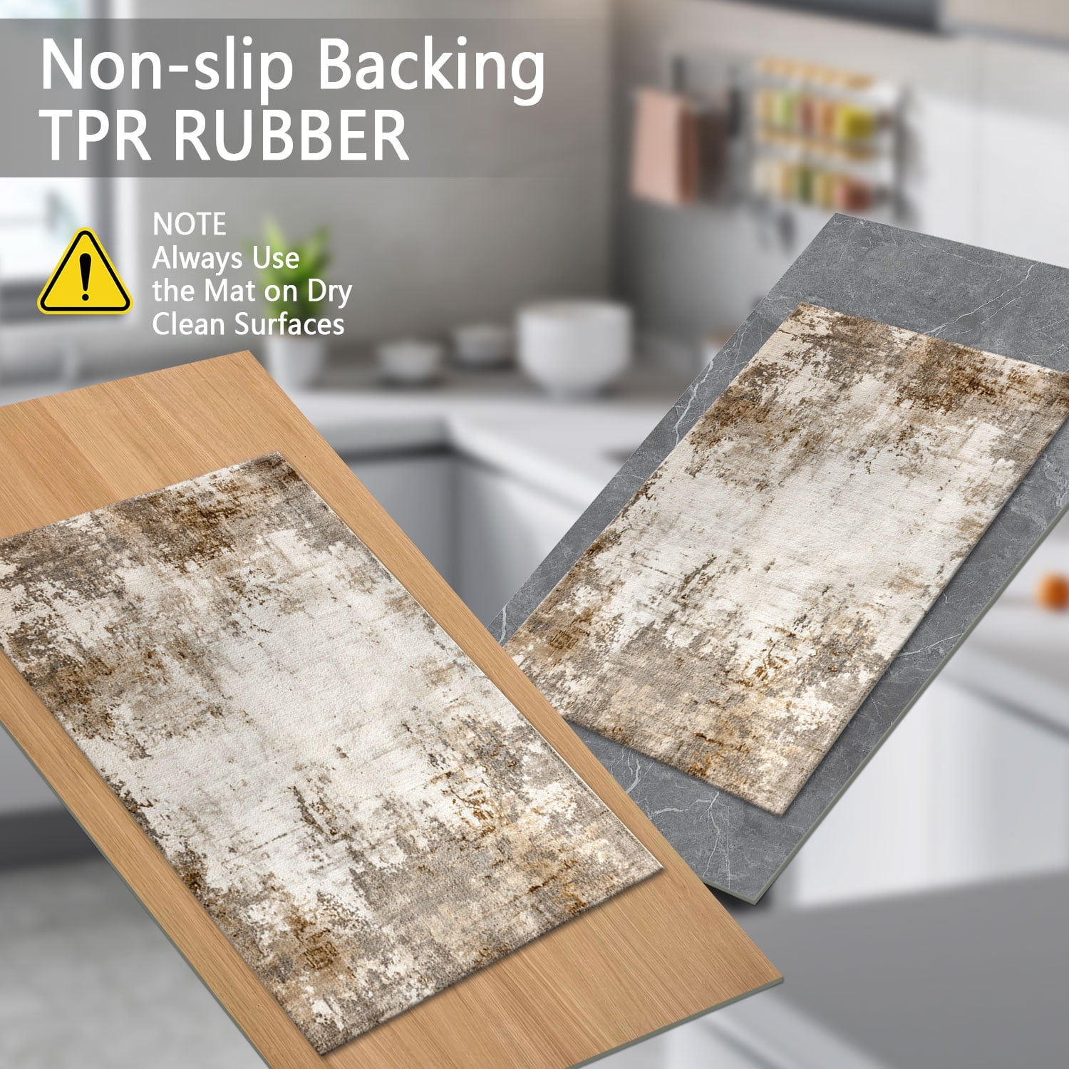 Three-Piece Kitchen Rug Set, Abstract Pattern Kitchen Hallway Rug, Soft And Comfortable, Suitable for Sinks, Floors, Entrances, Hallways, Bathrooms