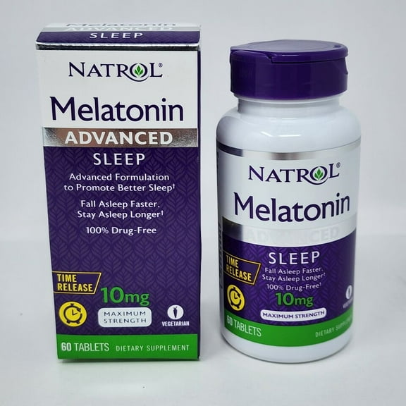 Natrol Advanced Sleep Melatonin Tablets, 10Mg, 60 Ct, 12-Pack
