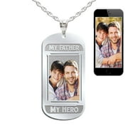 Picturesongold.Com My Father, My Hero Necklace Pendants Adult-3/4 inch x 1-1/4 inch -Sterling Silver