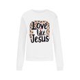 thumbnail image 5 of ibuvkizy Womens Sweatshirt Casual Valentine's Day Printed Long Sleeved Round Neck Top/shirt White,S, 5 of 8