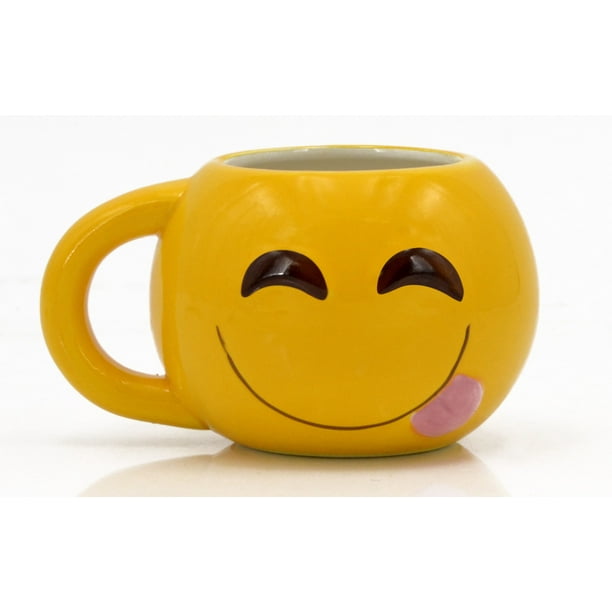Emoji Coffee Mug | Smile Emoji Cup Funny Gag Gift, 12 oz Ceramic Coffee
