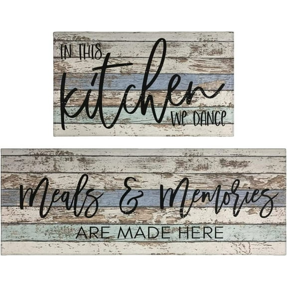 Farmhouse Kitchen Mats for Floor Set of 2,Anti Fatigue Mats for Kitchen Floor, Comfort Standing Kitchen Rugs and Mat, Non-Slip Washable Cushioned Anti Fatigue Rug, 17'''' X 47'''' 17'''' X 30''''