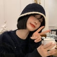 thumbnail image 2 of COCOpeaunt Fashion Thick Knitted Hat Womens Warm Woolen Fisherman Hat Hip-Hop Skullies Cap Costume Accessory Gifts Winter Bonnet Femala, 2 of 6