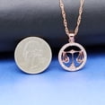 thumbnail image 2 of Uloveido Libra Constellation Necklace Rose Gold Balance Shape Cubic Zirconia 12 Zodiac Constellation Pendant Jewelry Necklace Birthday September 23rd to October 23rd Gift N1047-Libra, 2 of 6