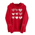 thumbnail image 4 of Avrnliq Valentines Day Sweatshirt for Her, Womens Red Cute Heart Print Hoodie Romantic Gifts for Girlfriend,Size 2XL, 4 of 9