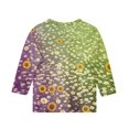 thumbnail image 4 of Abcomgle Girls Shirts 10-12 Crewneck 3/4 Sleeve Daisy Flower Sunflower Print Tops Summer Trendy Cotton Toddler Girls T-Shirts Cute Girls Blouse, 4 of 5